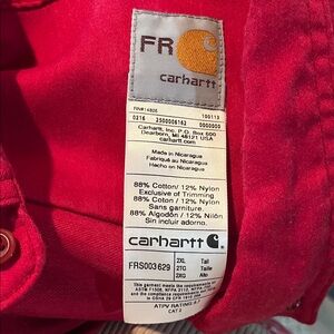 FR Carhartt Red Men's Shirt Fire Resistant